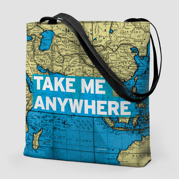 Take Me - World Map - Tote Bag - Airportag