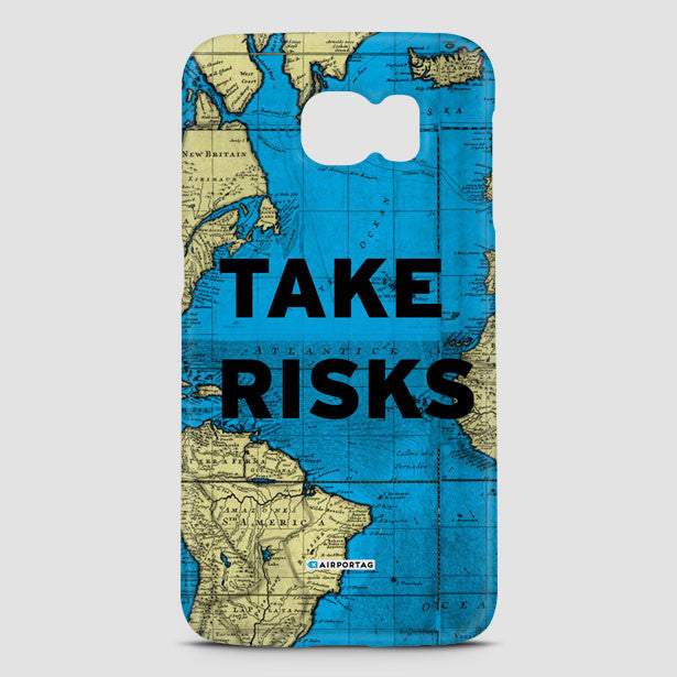 Take Risks - World Map - Phone Case - Airportag