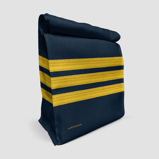 Navy Pilot Stripes - Lunch Bag airportag.myshopify.com