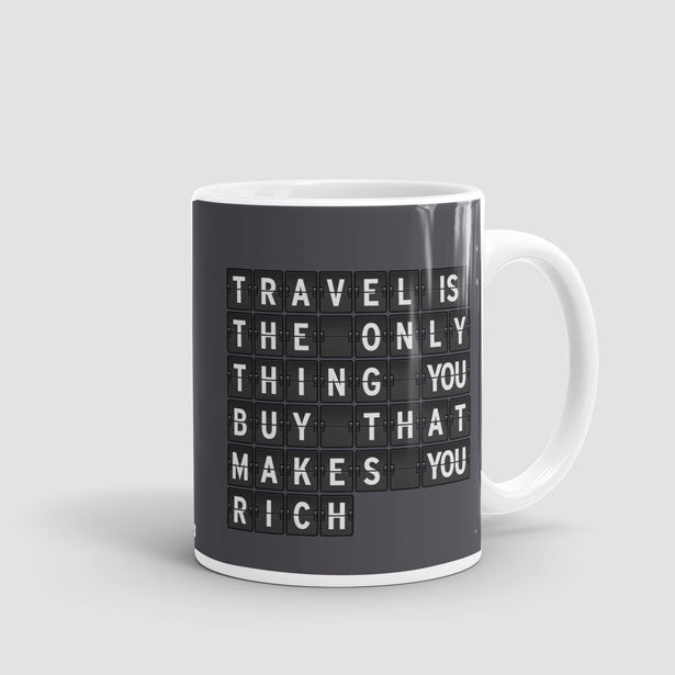 Travel is - Flight Board - Mug - Airportag
