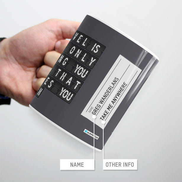 Travel is - Flight Board - Mug - Airportag