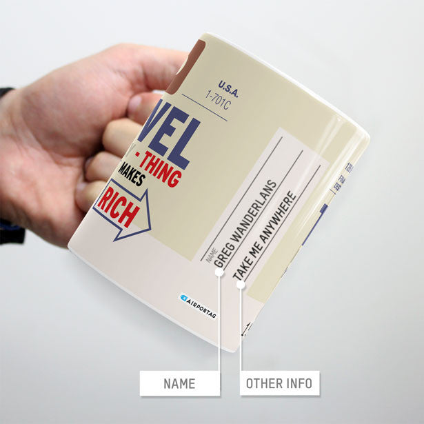 Travel is the only - Old Tag - Mug - Airportag