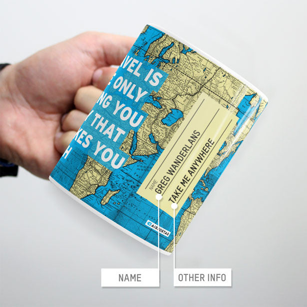 Travel Is - World Map - Mug - Airportag