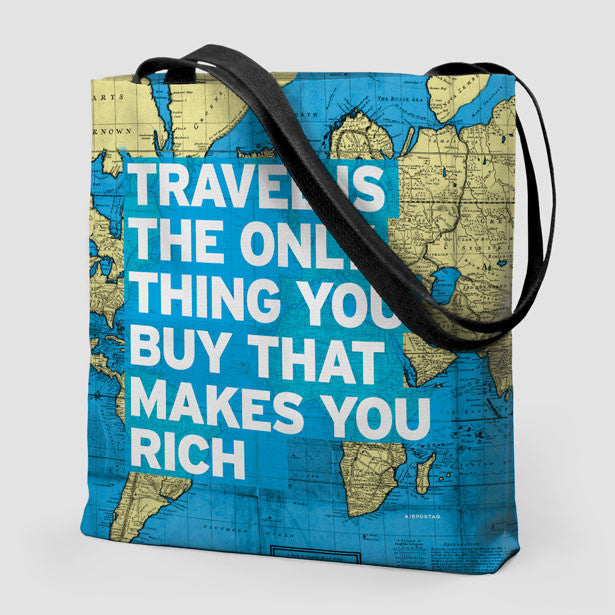Travel is - World Map - Tote Bag - Airportag