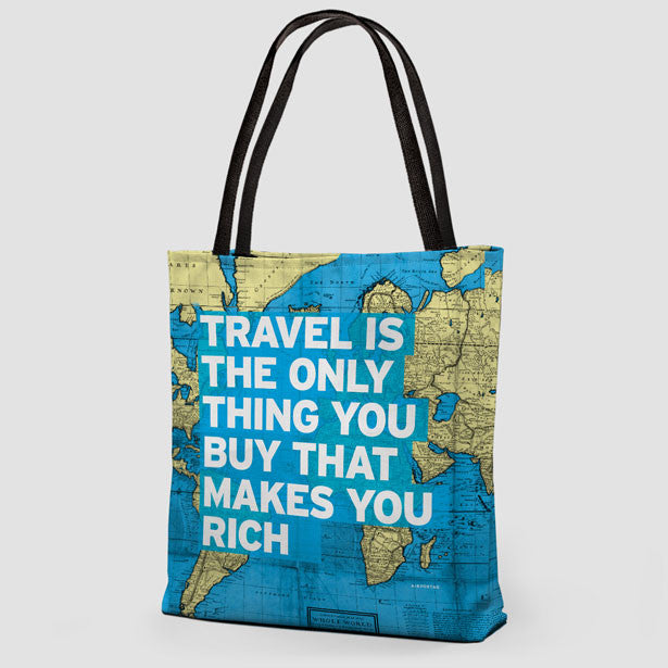 Travel is - World Map - Tote Bag - Airportag