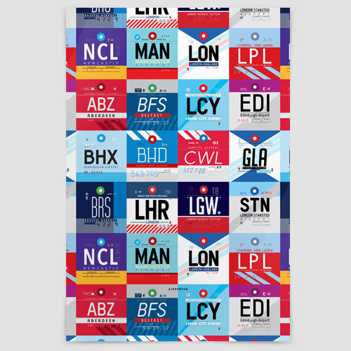 UK Airports - Poster - Airportag