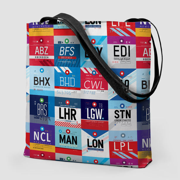 UK Airports - Tote Bag - Airportag