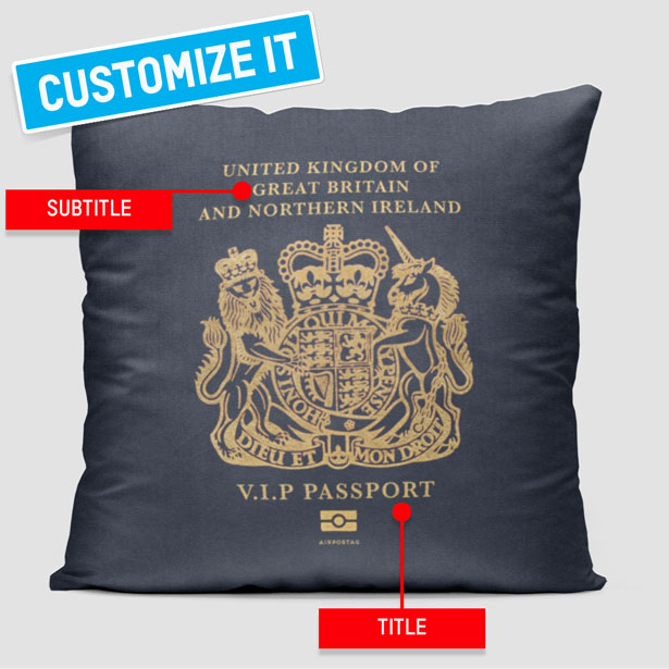 United Kingdom - Passport Throw Pillow