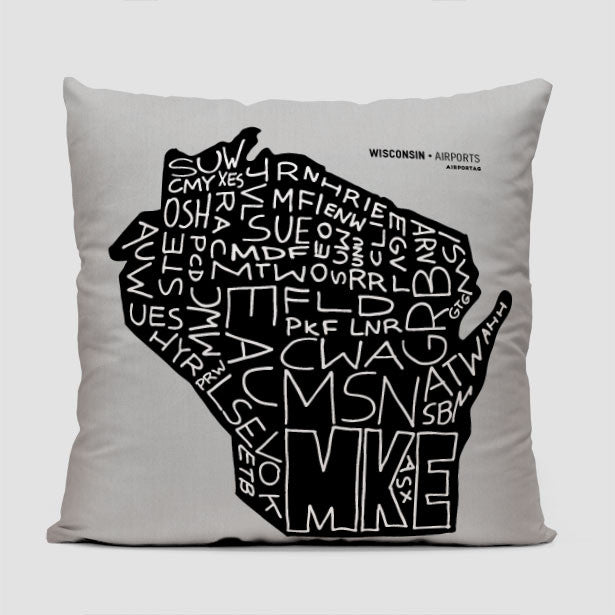 Wisconsin - Throw Pillow - Airportag