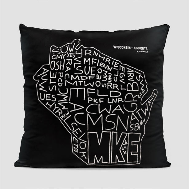 Wisconsin - Throw Pillow - Airportag