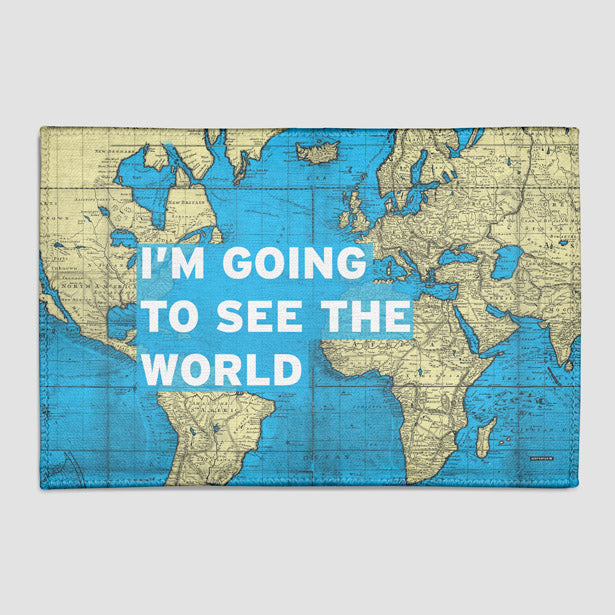 I'm Going To - World Map - Rectangular Rug airportag.myshopify.com