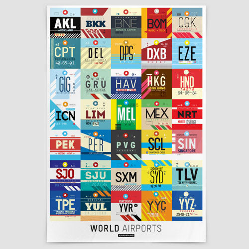 Worldwide Airports - Poster - Airportag