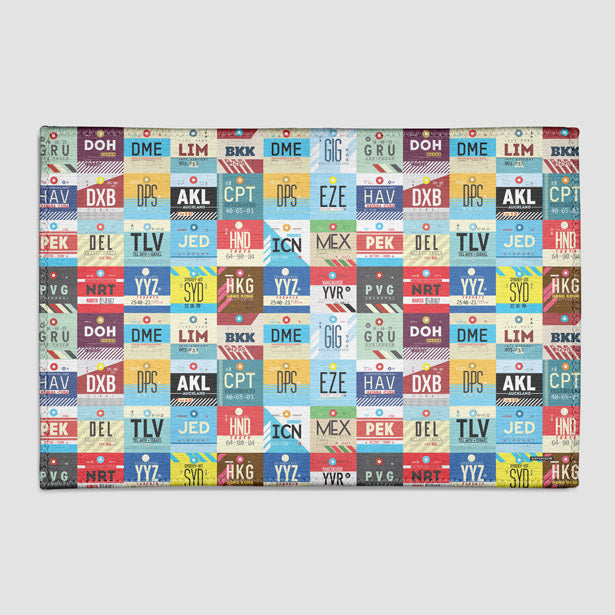 Worldwide Airports - Rectangular Rug airportag.myshopify.com