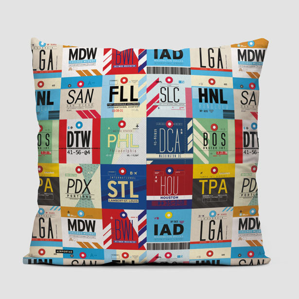 XL Airports USA - Throw Pillow - Airportag