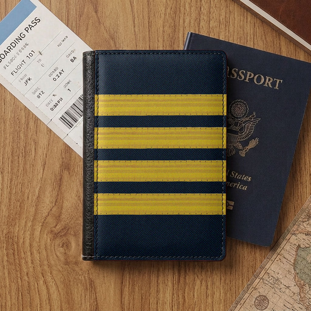 Navy Pilot Stripes - Passport Cover