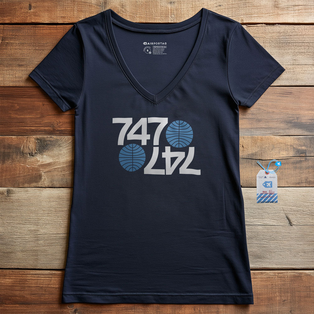 Pan Am 747 - Women's V-Neck T-Shirt