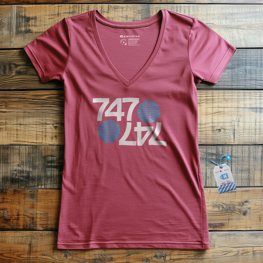 Pan Am 747 - Women's V-Neck T-Shirt