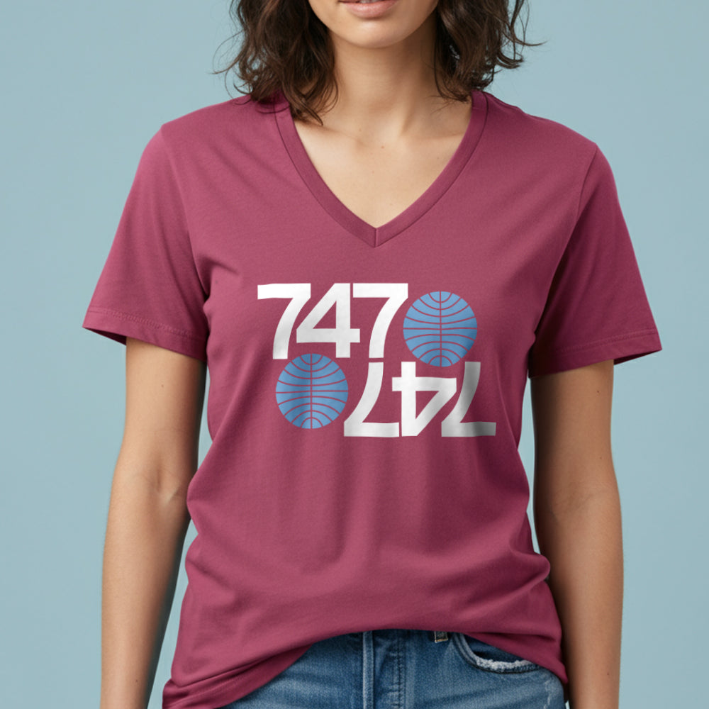 Pan Am 747 - Women's V-Neck T-Shirt