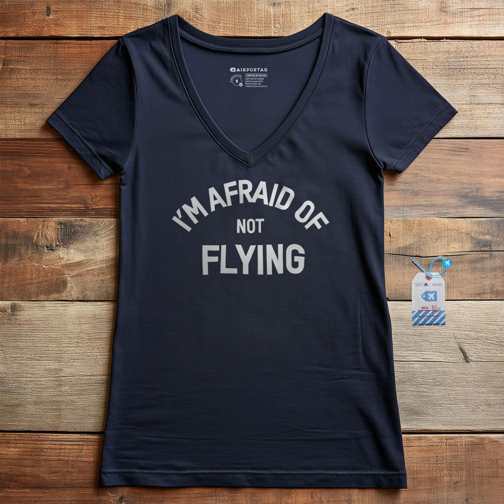 Afraid Flying - Women's V-Neck T-Shirt