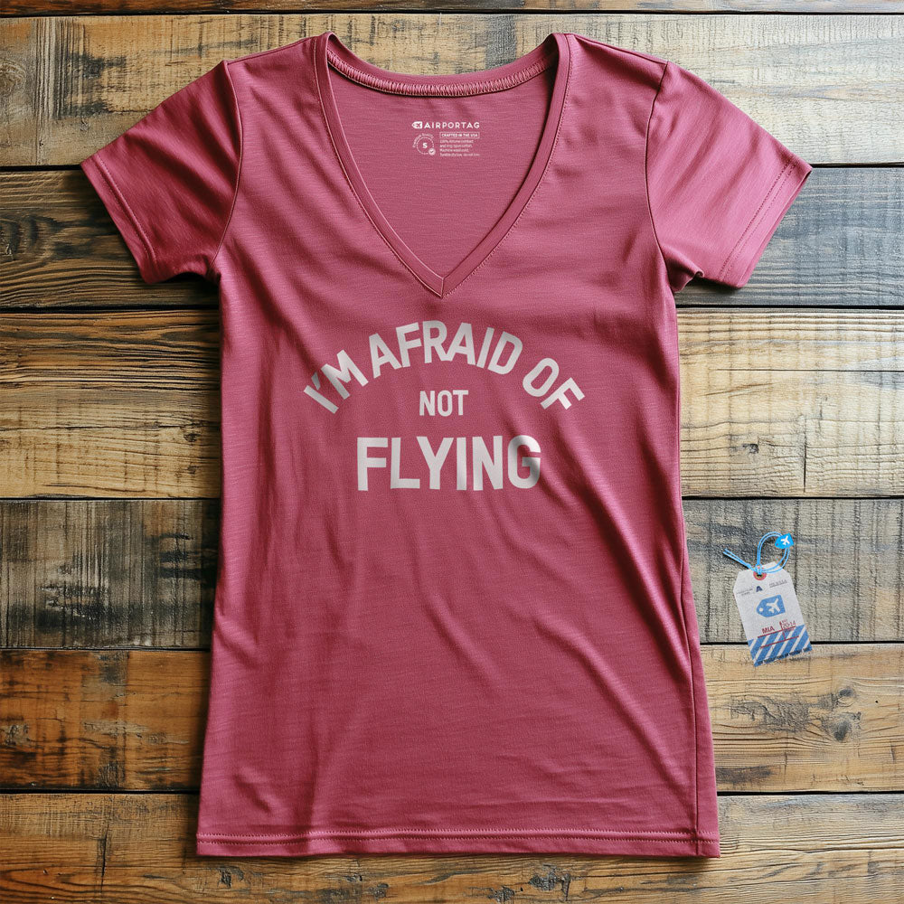 Afraid Flying - Women's V-Neck T-Shirt