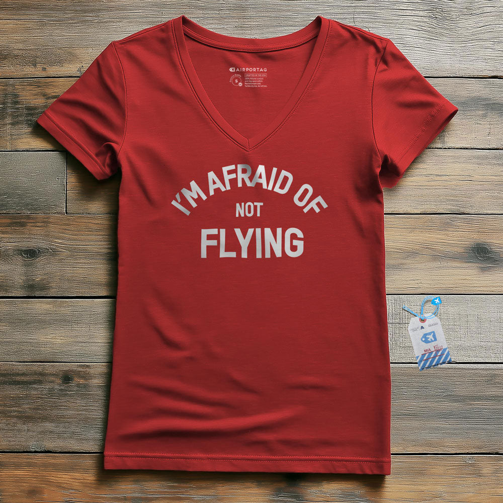 Afraid Flying - Women's V-Neck T-Shirt