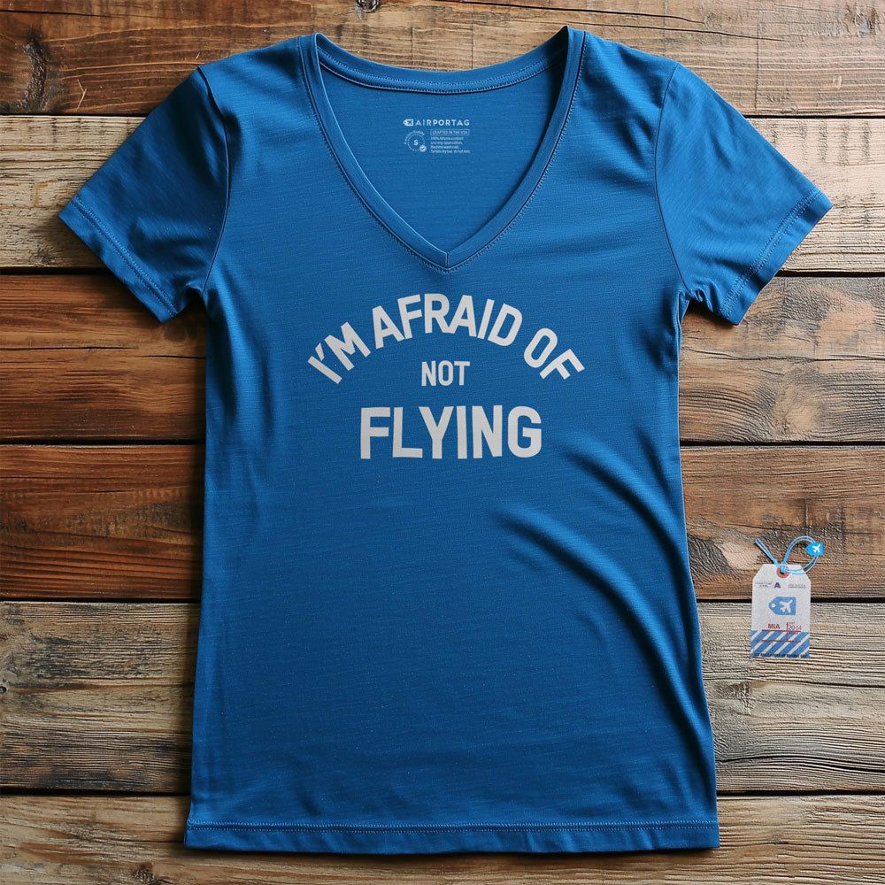 Afraid Flying - Women's V-Neck T-Shirt