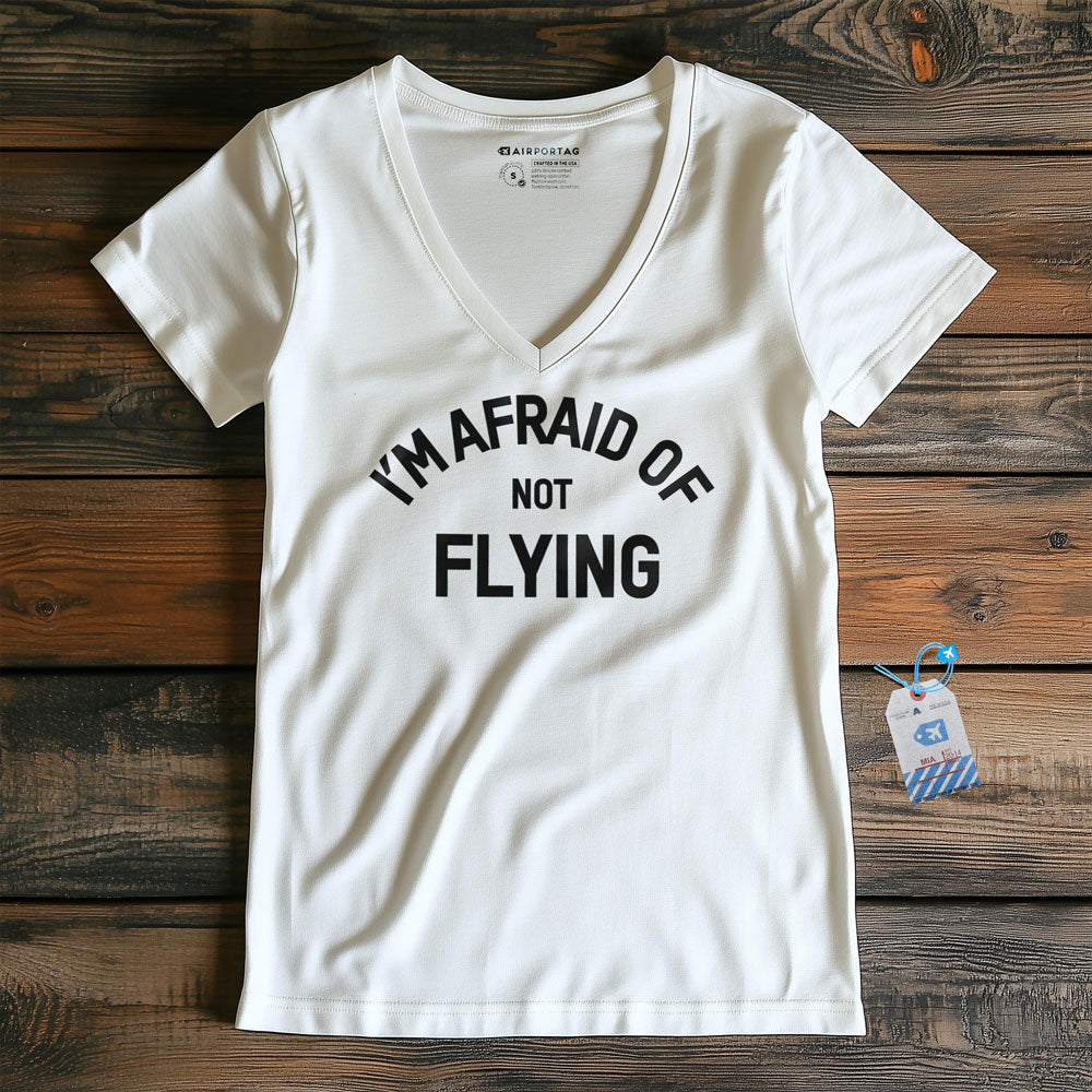 Afraid Flying - Women's V-Neck T-Shirt