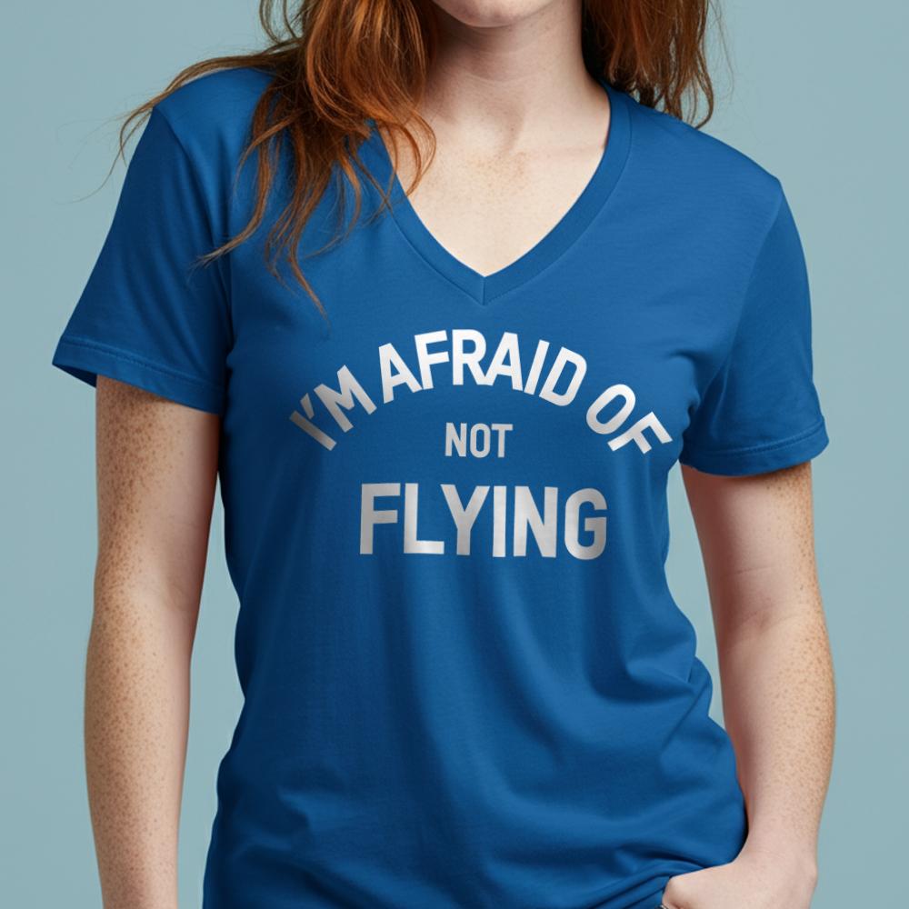 Afraid Flying - Women's V-Neck T-Shirt