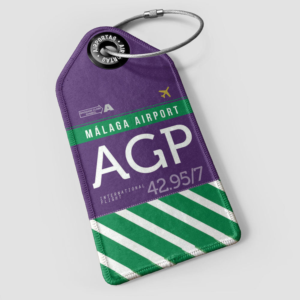 Airport Code Luggage Tag - IATA code AGP baggage tag