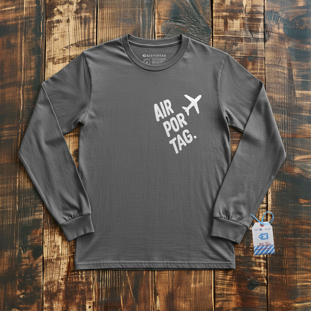 Airportag Plane Handmade Lettering - Long Sleeve T-Shirt