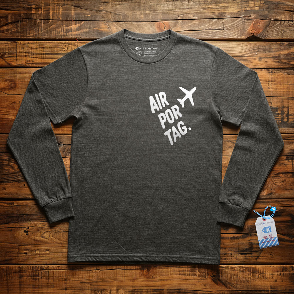 Airportag Plane Handmade Lettering - Long Sleeve T-Shirt