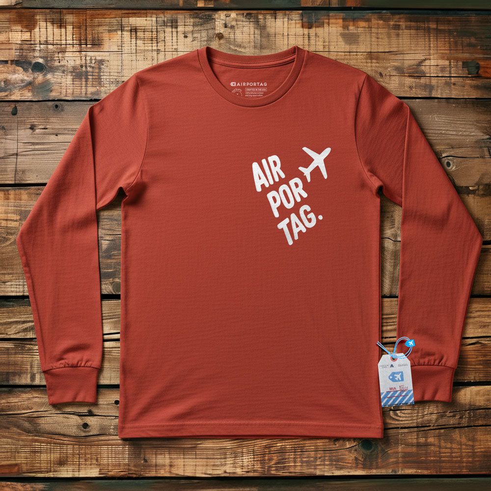 Airportag Plane Handmade Lettering - Long Sleeve T-Shirt