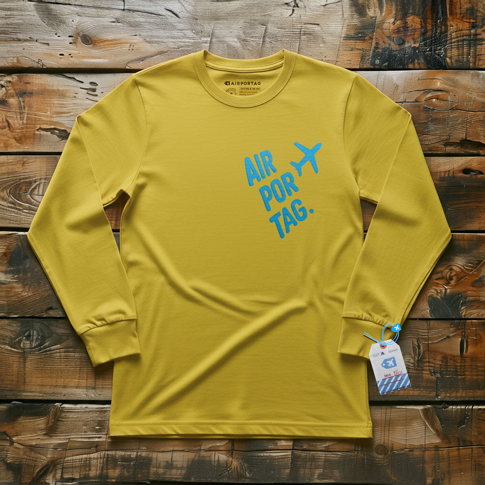 Airportag Plane Handmade Lettering - Long Sleeve T-Shirt