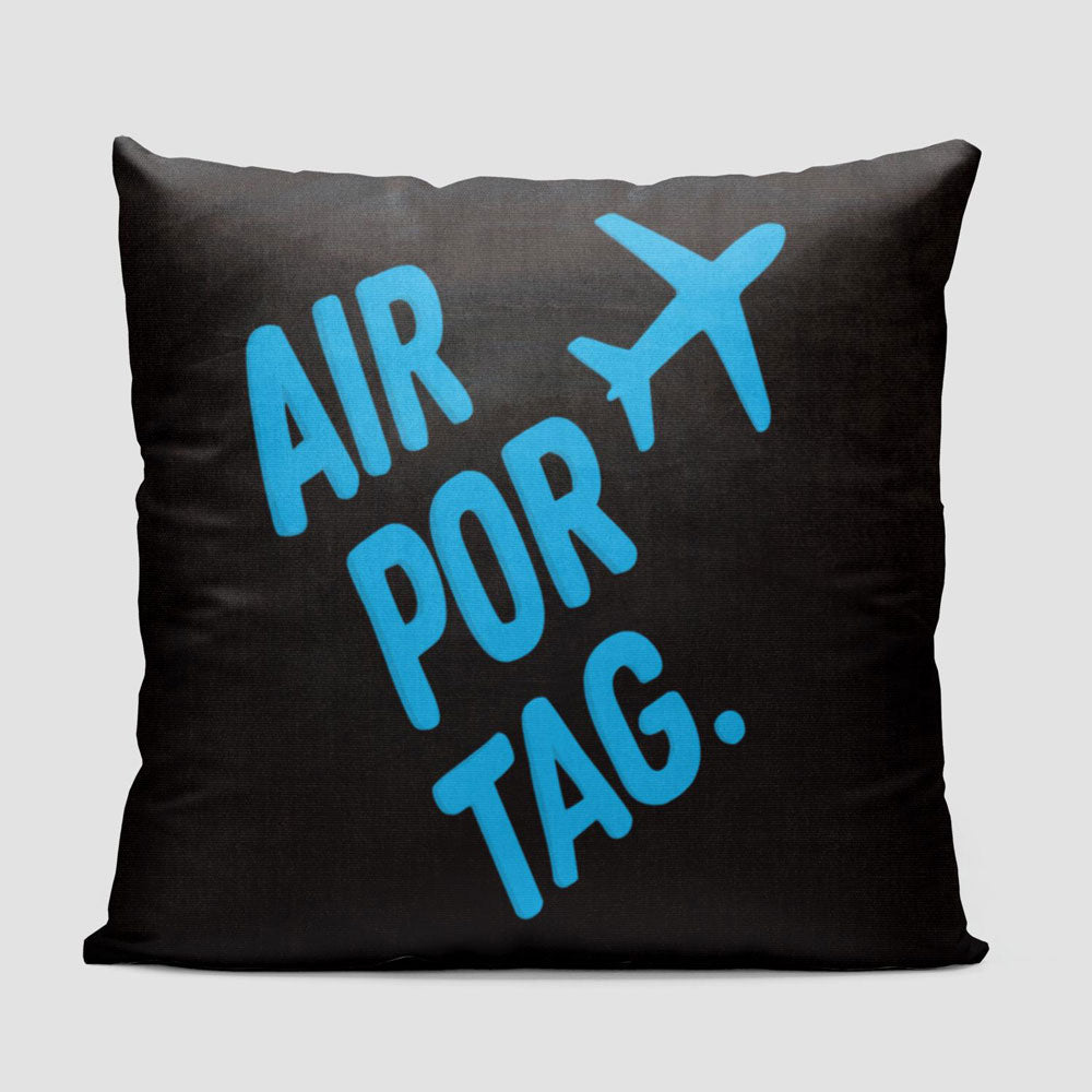 Airportag Plane Handmade Lettering - Throw Pillow