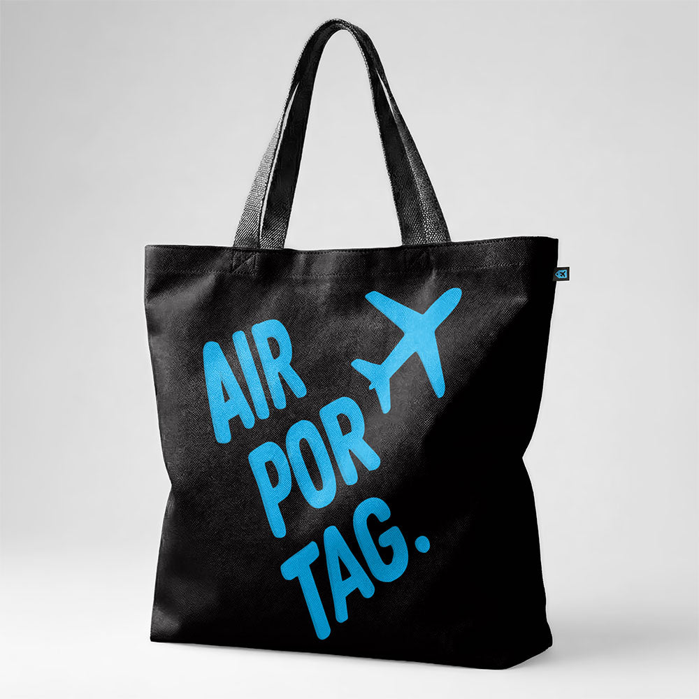 Airportag Plane Handmade Lettering - Tote Bag