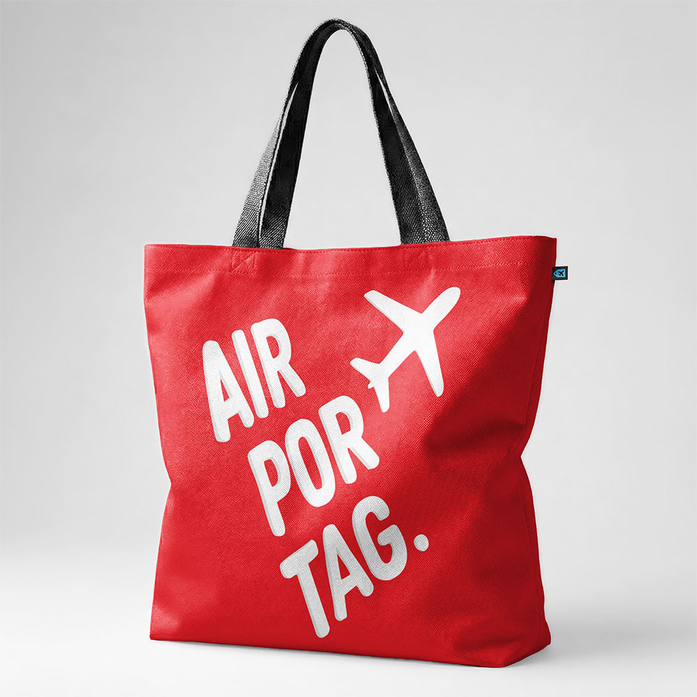 Airportag Plane Handmade Lettering - Tote Bag