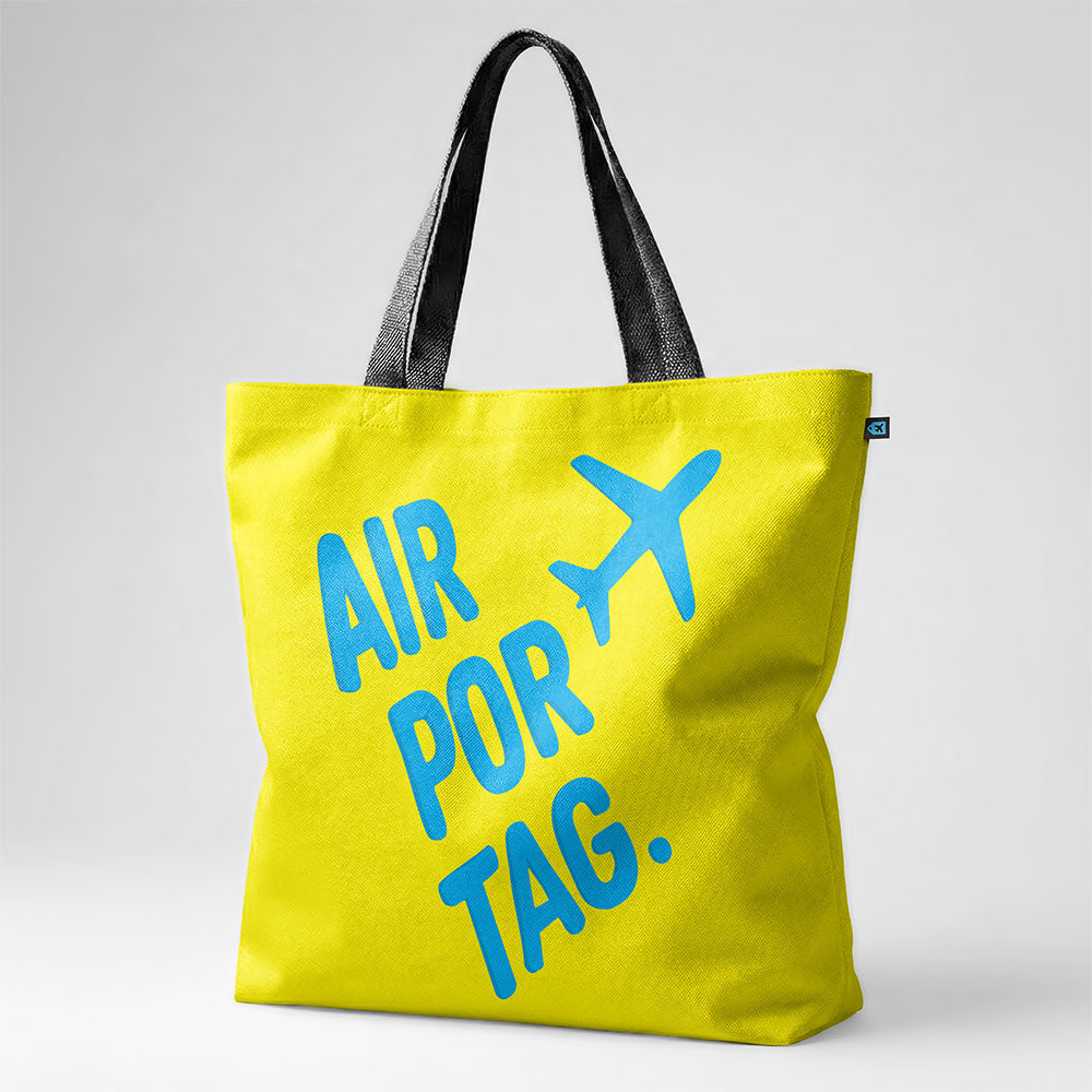 Airportag Plane Handmade Lettering - Tote Bag