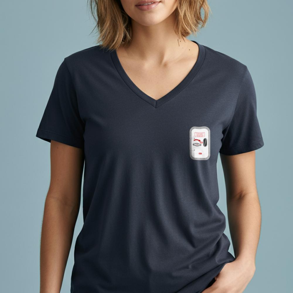 Airplane Door Tiny - Women's V-Neck T-Shirt