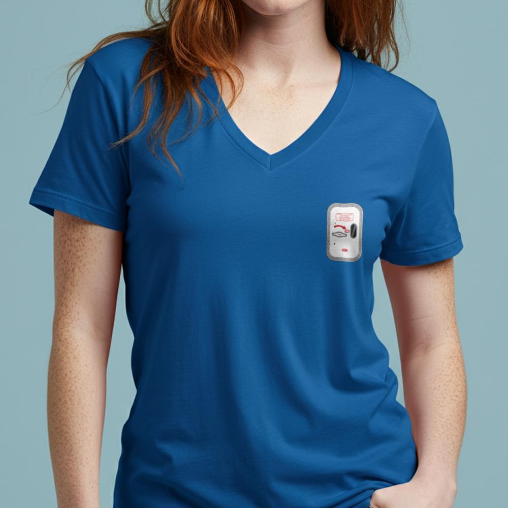 Airplane Door Tiny - Women's V-Neck T-Shirt