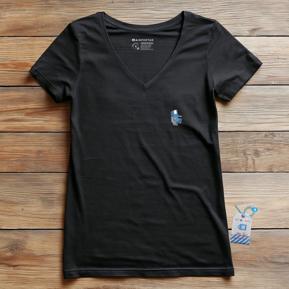 Airplane Seat Tiny - Women's V-Neck T-Shirt