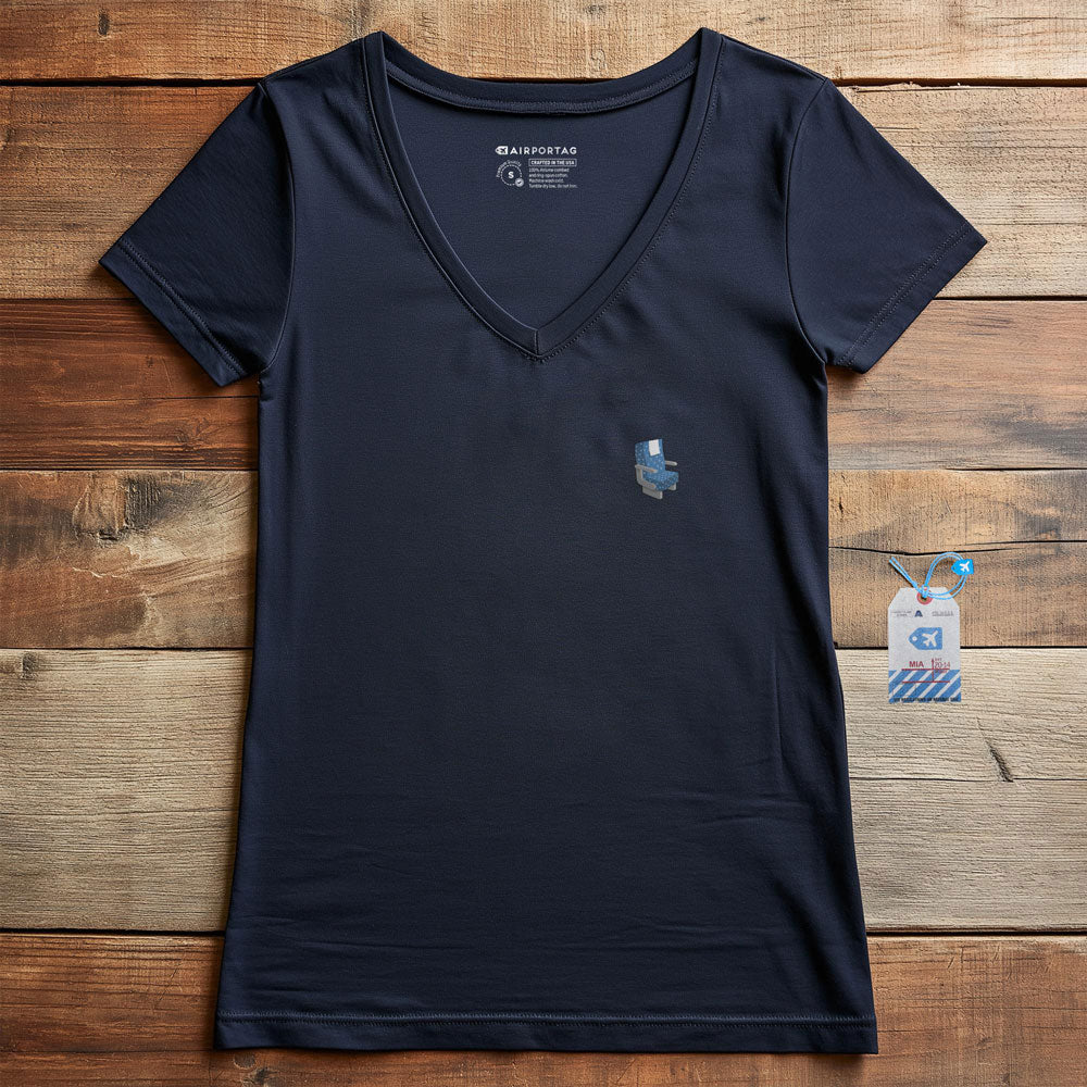 Airplane Seat Tiny - Women's V-Neck T-Shirt