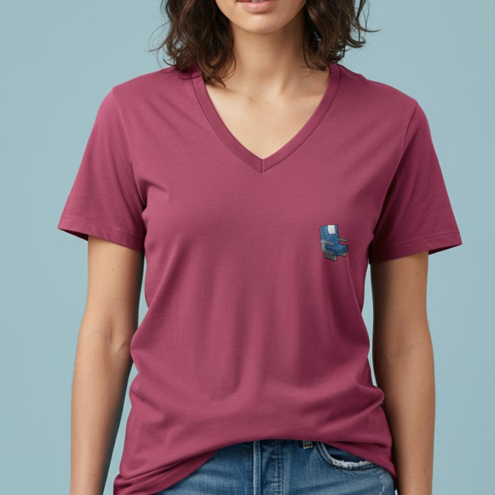 Airplane Seat Tiny - Women's V-Neck T-Shirt