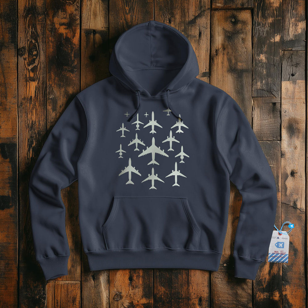 Airplane Silhouettes - Pullover Hoodie