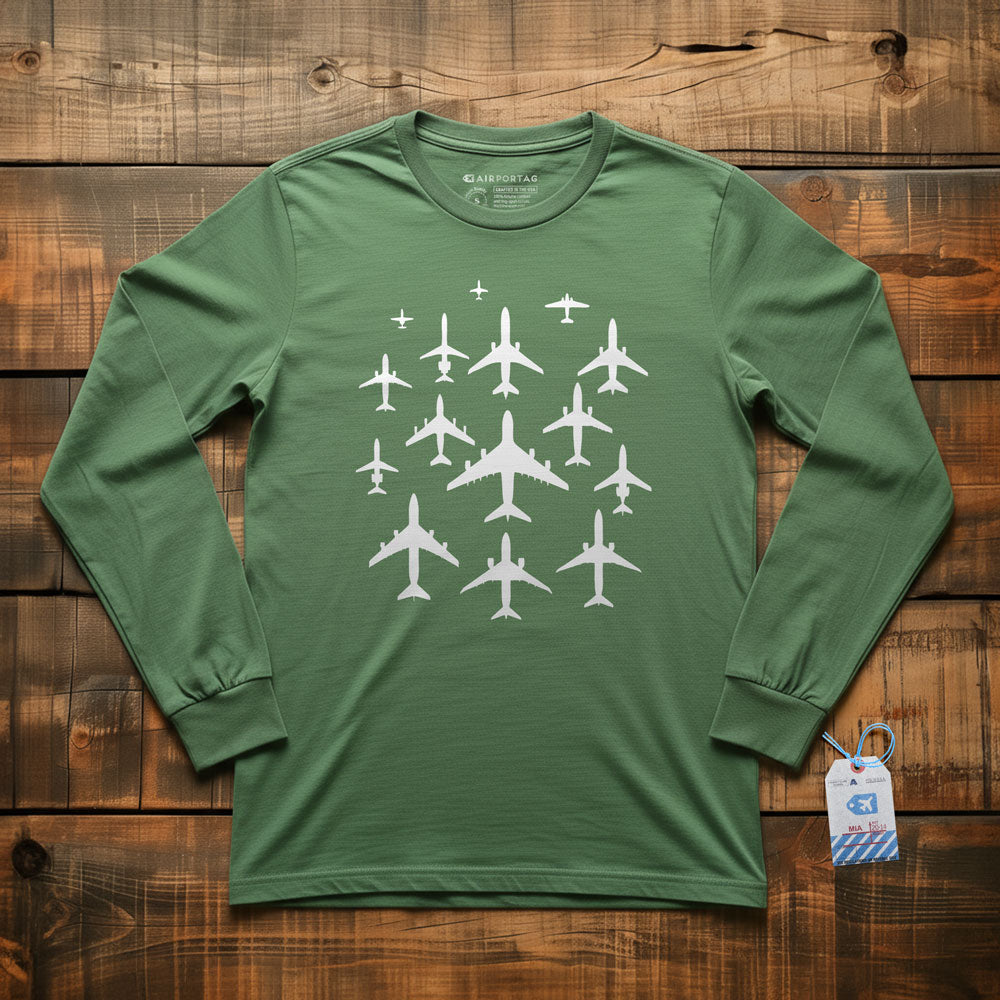 Airplane Silhouettes - Long Sleeve T-Shirt