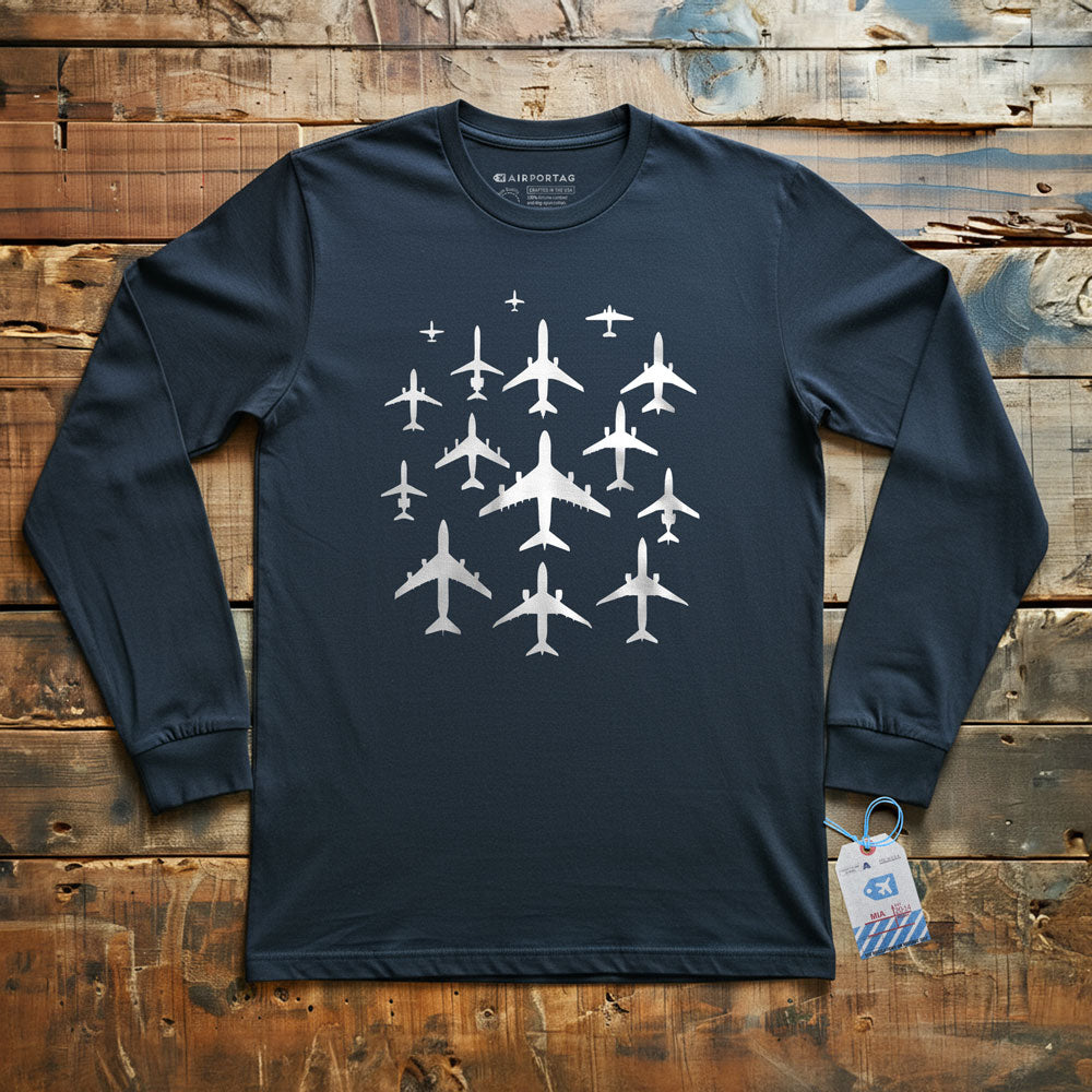 Airplane Silhouettes - Long Sleeve T-Shirt