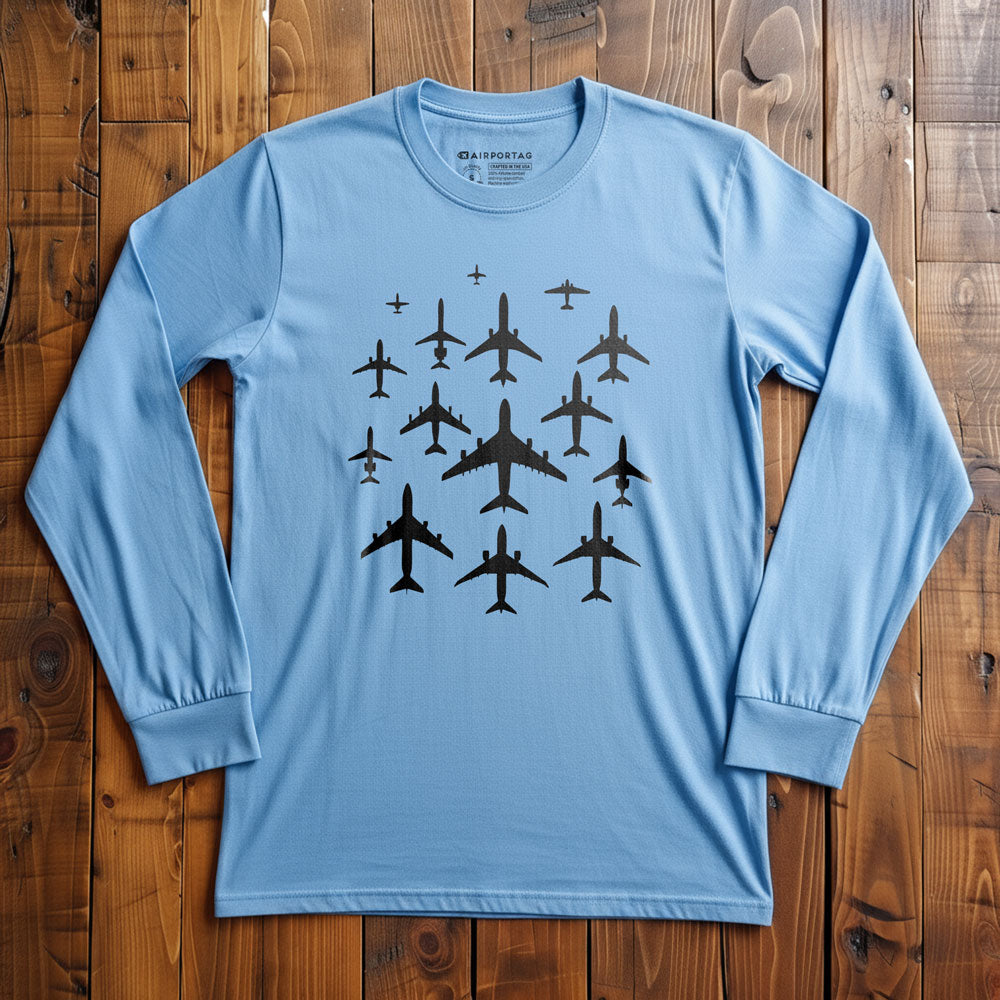 Airplane Silhouettes - Long Sleeve T-Shirt