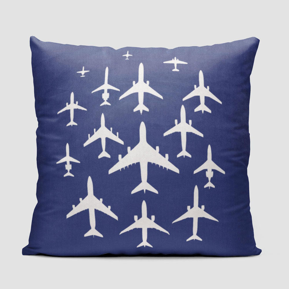 Airplane Silhouettes - Throw Pillow