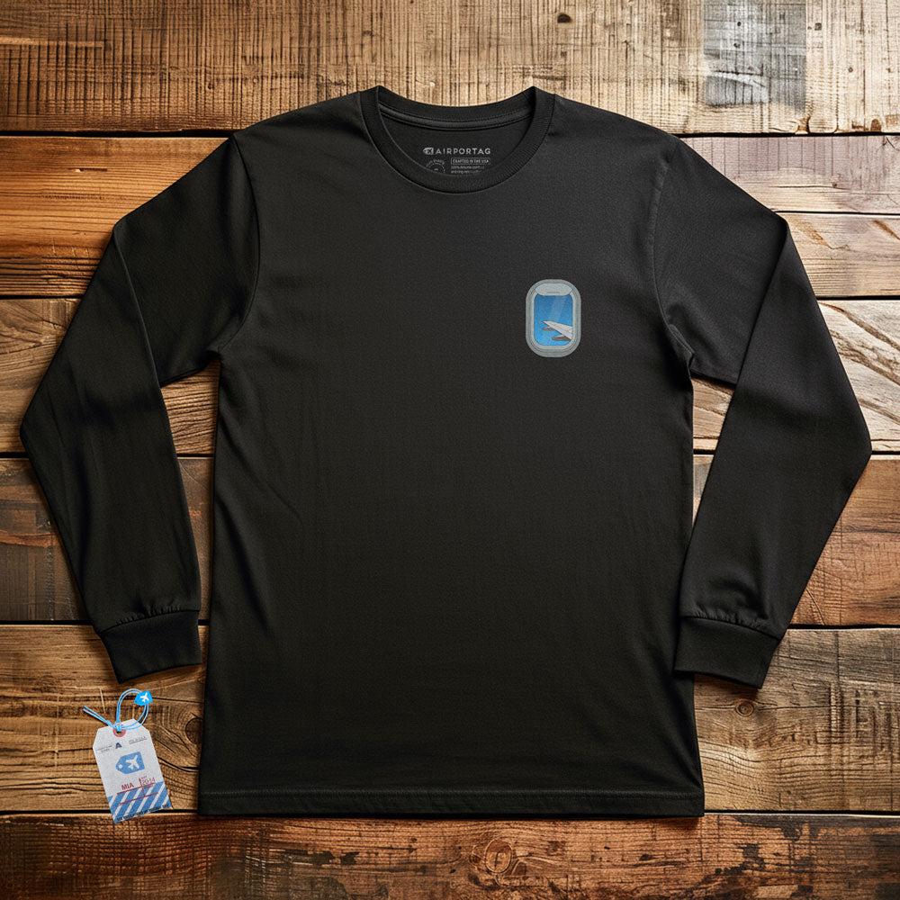 Airplane Window Wing Tiny - Long Sleeve T-Shirt