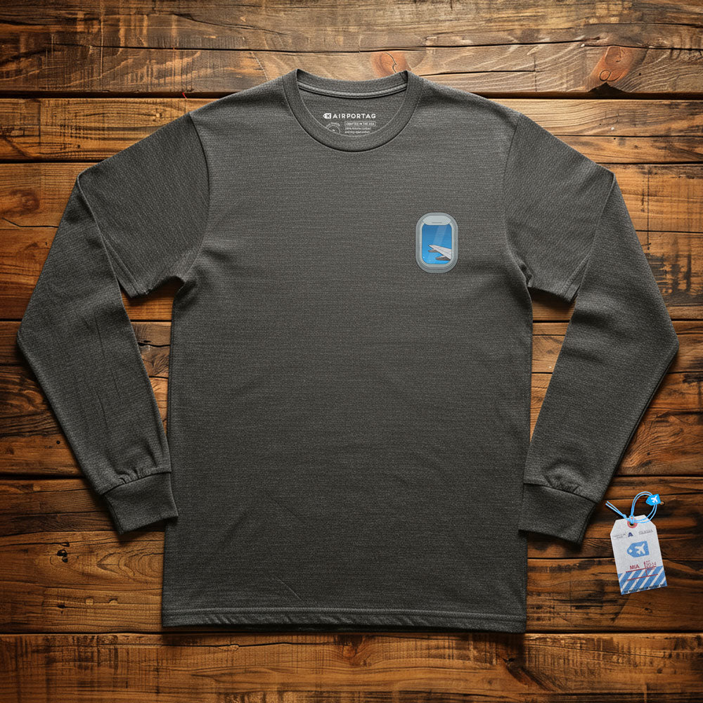 Airplane Window Wing Tiny - Long Sleeve T-Shirt
