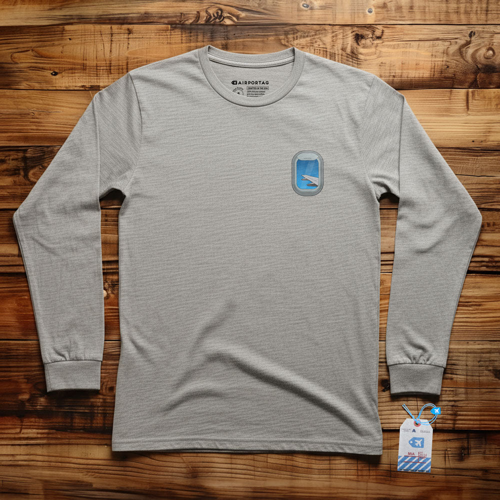 Airplane Window Wing Tiny - Long Sleeve T-Shirt
